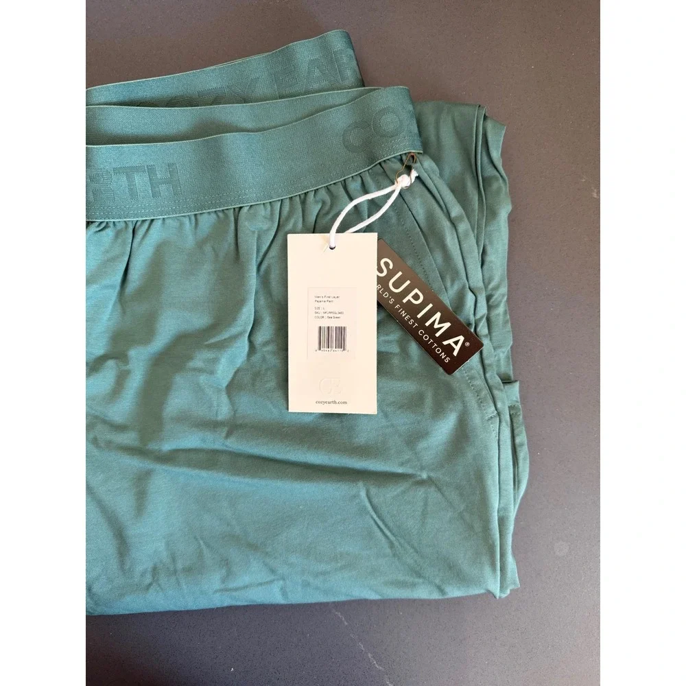 Cozy Earth Mens First Layer Pajama Pant Large Sea Green NWT Loungewear
